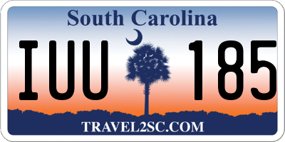 SC license plate IUU185