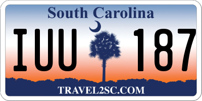 SC license plate IUU187