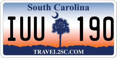 SC license plate IUU190