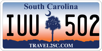 SC license plate IUU502