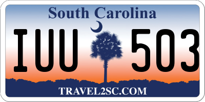 SC license plate IUU503