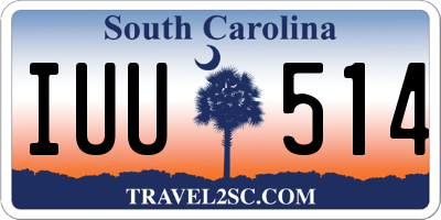 SC license plate IUU514