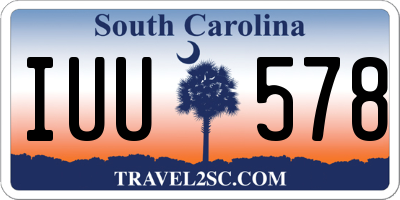 SC license plate IUU578