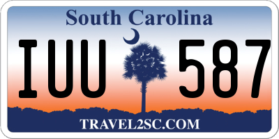 SC license plate IUU587