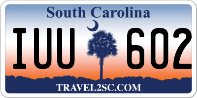 SC license plate IUU602