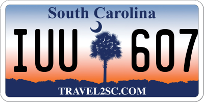SC license plate IUU607