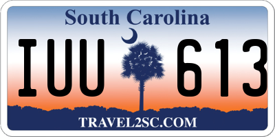 SC license plate IUU613
