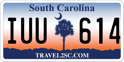 SC license plate IUU614