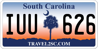 SC license plate IUU626