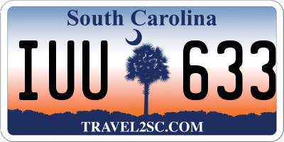 SC license plate IUU633