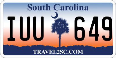 SC license plate IUU649