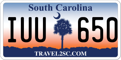 SC license plate IUU650