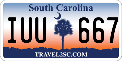 SC license plate IUU667