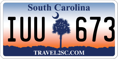SC license plate IUU673