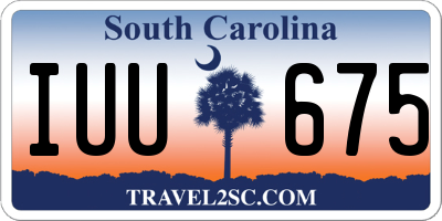 SC license plate IUU675