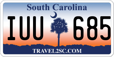SC license plate IUU685