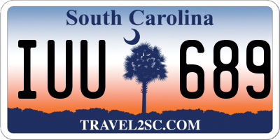 SC license plate IUU689