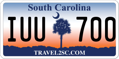 SC license plate IUU700