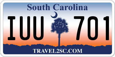SC license plate IUU701
