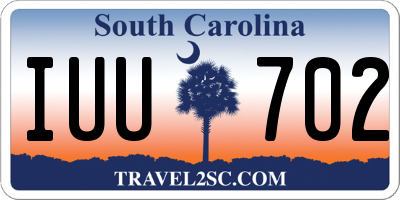 SC license plate IUU702