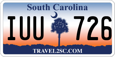 SC license plate IUU726