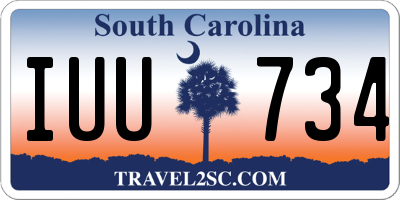 SC license plate IUU734