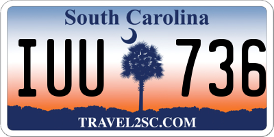 SC license plate IUU736