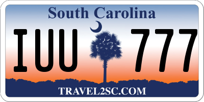 SC license plate IUU777