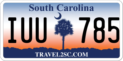 SC license plate IUU785