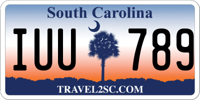 SC license plate IUU789