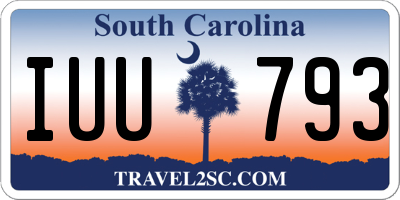 SC license plate IUU793