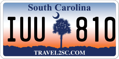 SC license plate IUU810