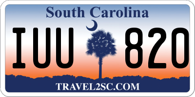 SC license plate IUU820
