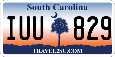 SC license plate IUU829