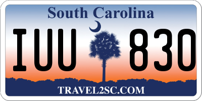 SC license plate IUU830