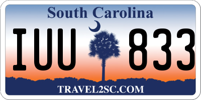 SC license plate IUU833