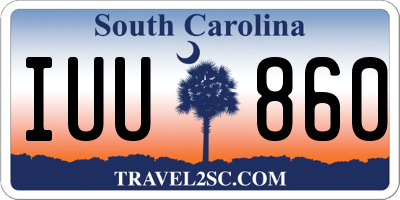 SC license plate IUU860