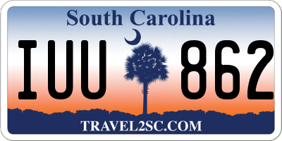 SC license plate IUU862