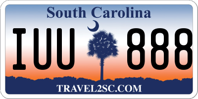 SC license plate IUU888