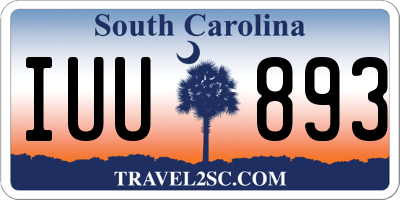 SC license plate IUU893