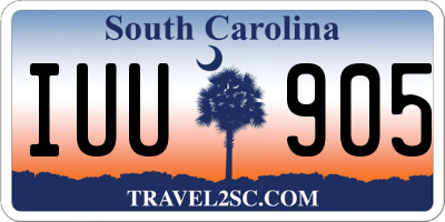 SC license plate IUU905