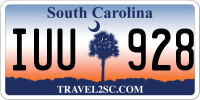 SC license plate IUU928