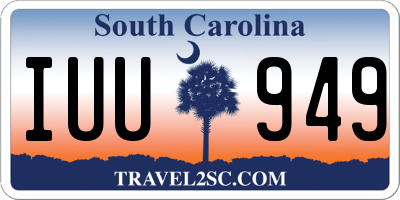 SC license plate IUU949