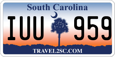 SC license plate IUU959