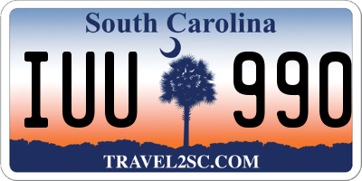 SC license plate IUU990