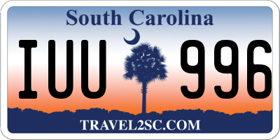 SC license plate IUU996