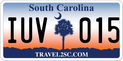 SC license plate IUV015