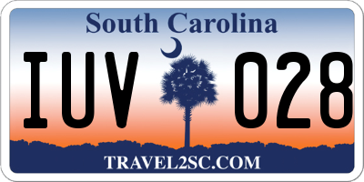 SC license plate IUV028