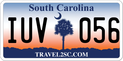 SC license plate IUV056