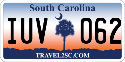 SC license plate IUV062